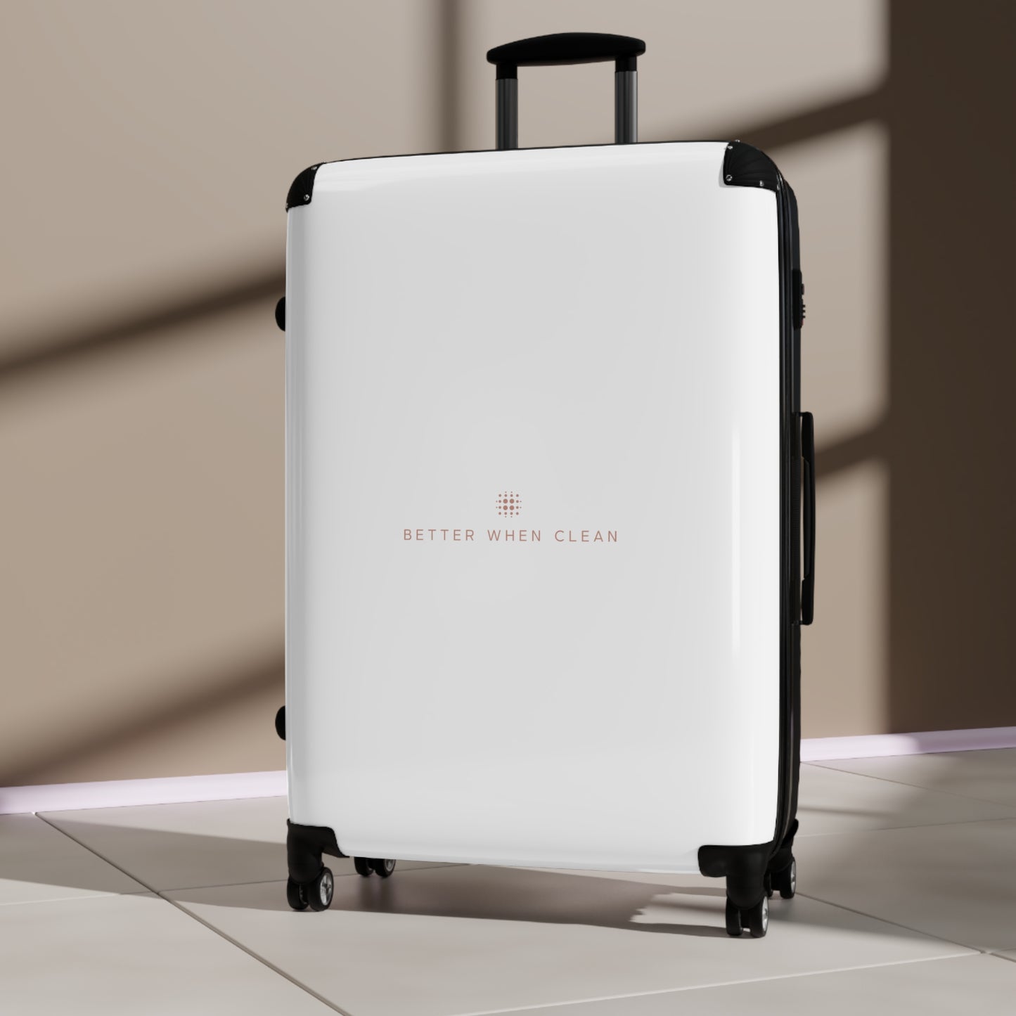 Sleek Travel Suitcase with 'Better When Clean' Design