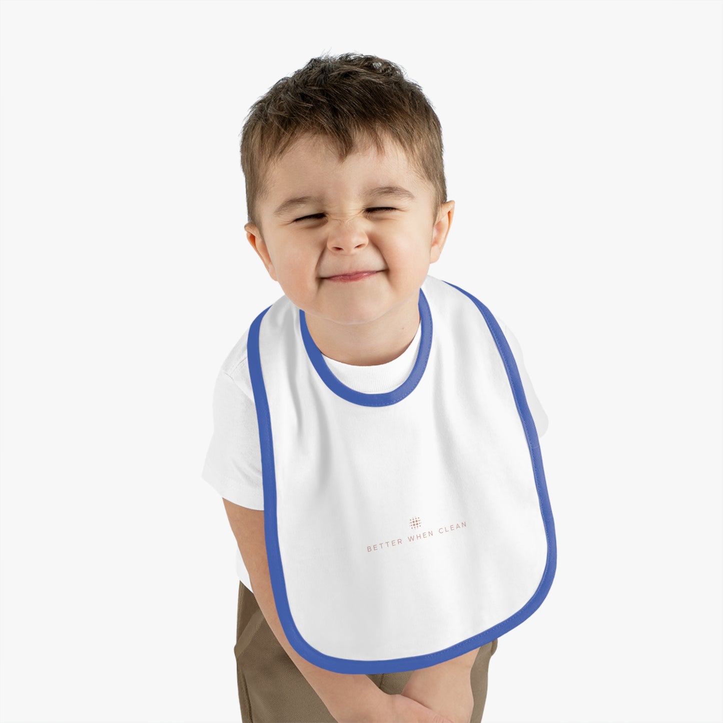Stylish Baby Bib - "Better When Clean" Contrast Trim