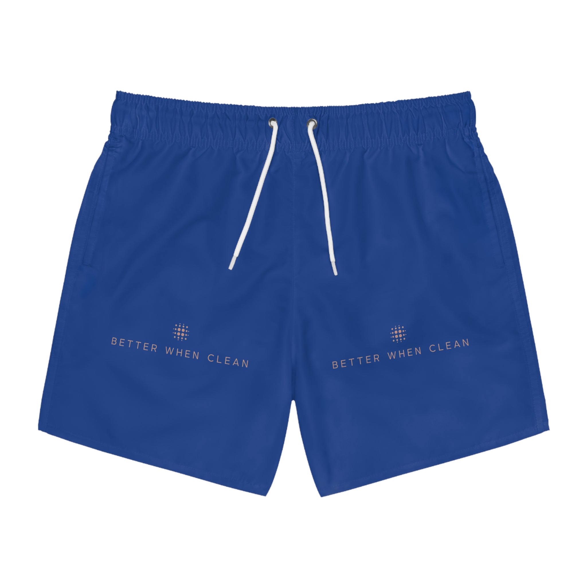 Men's Blue Swim Trunks - 'Better When Clean' Summer Shorts