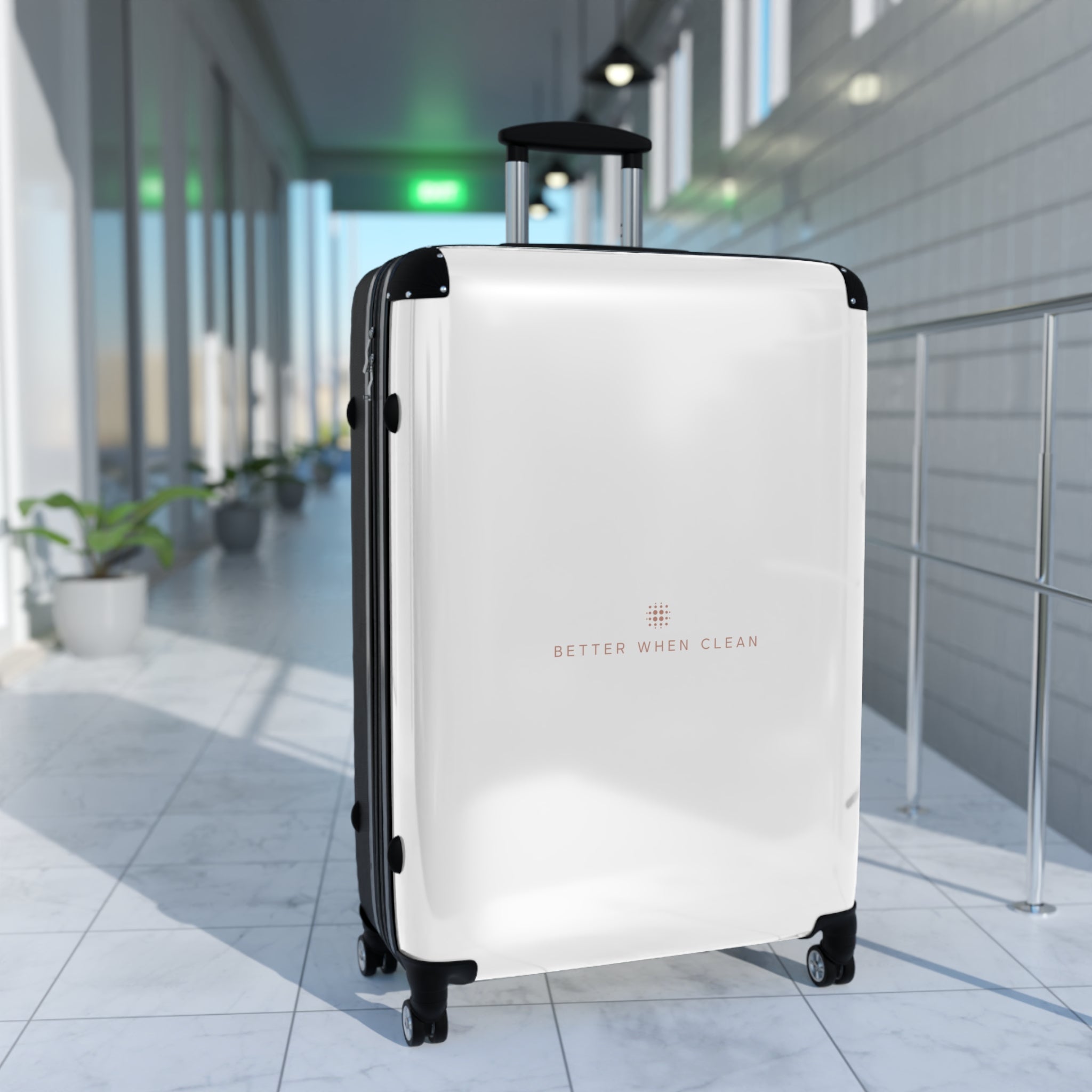 Sleek Travel Suitcase with 'Better When Clean' Design