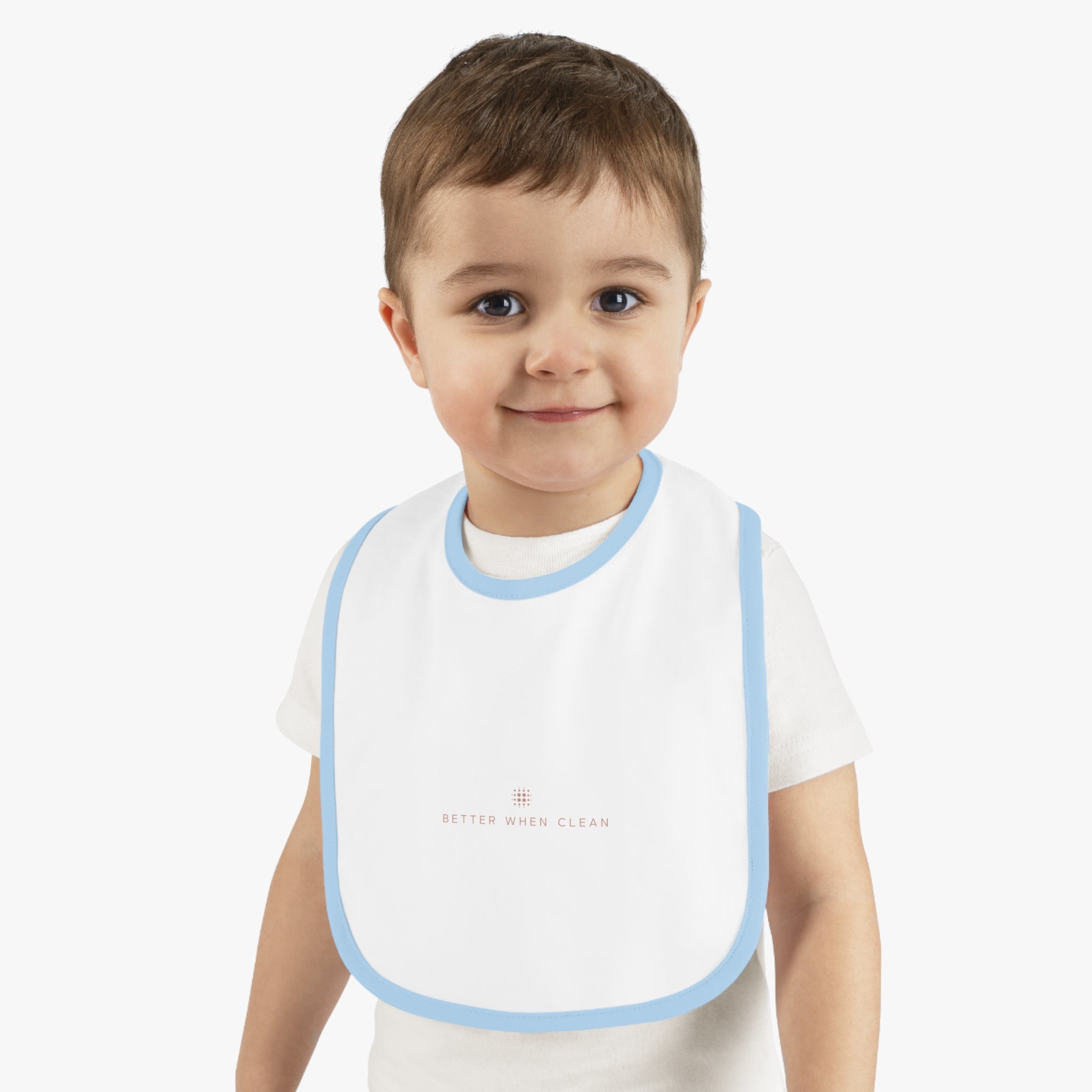 Stylish Baby Bib - "Better When Clean" Contrast Trim
