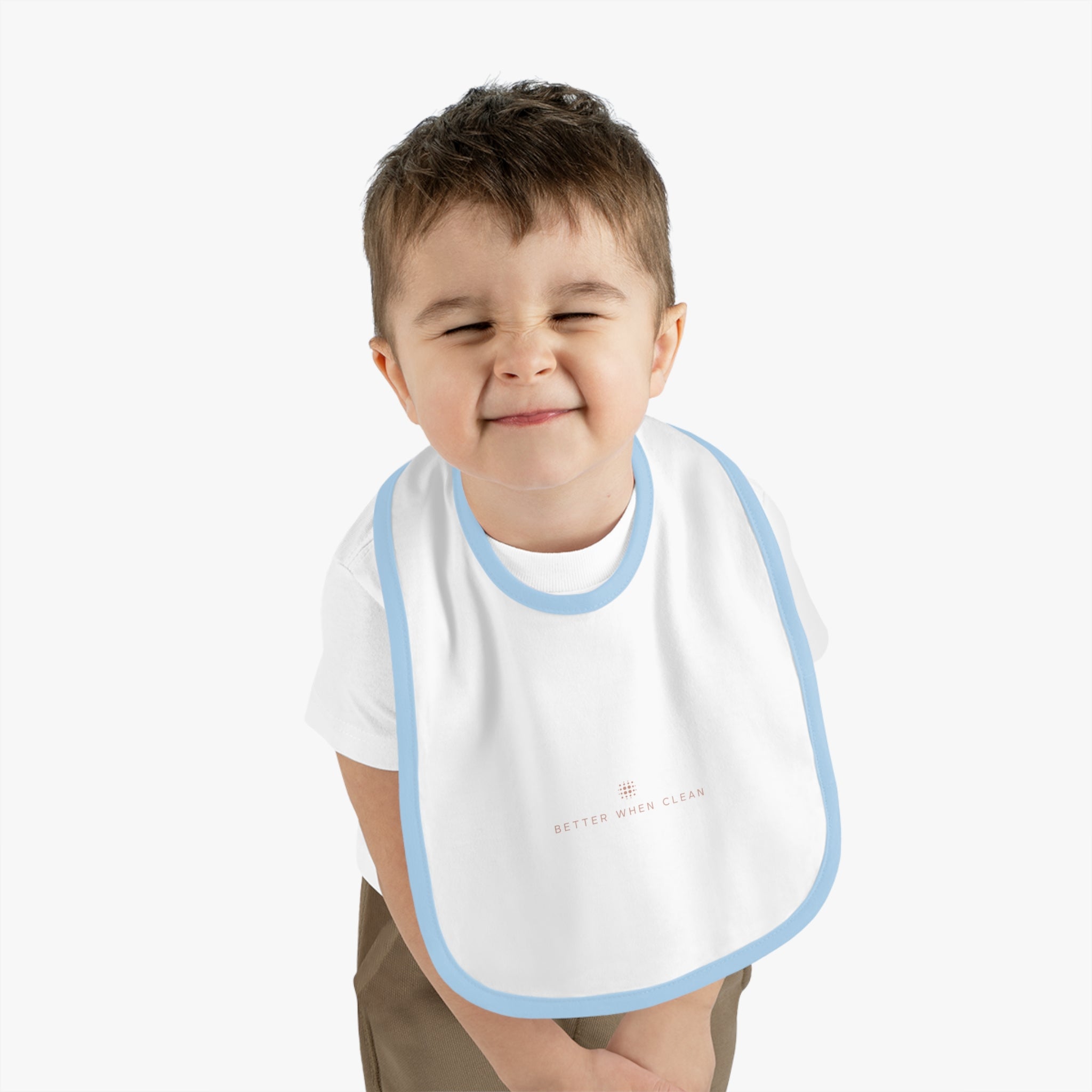 Stylish Baby Bib - "Better When Clean" Contrast Trim