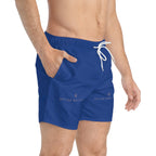 Men's Blue Swim Trunks - 'Better When Clean' Summer Shorts