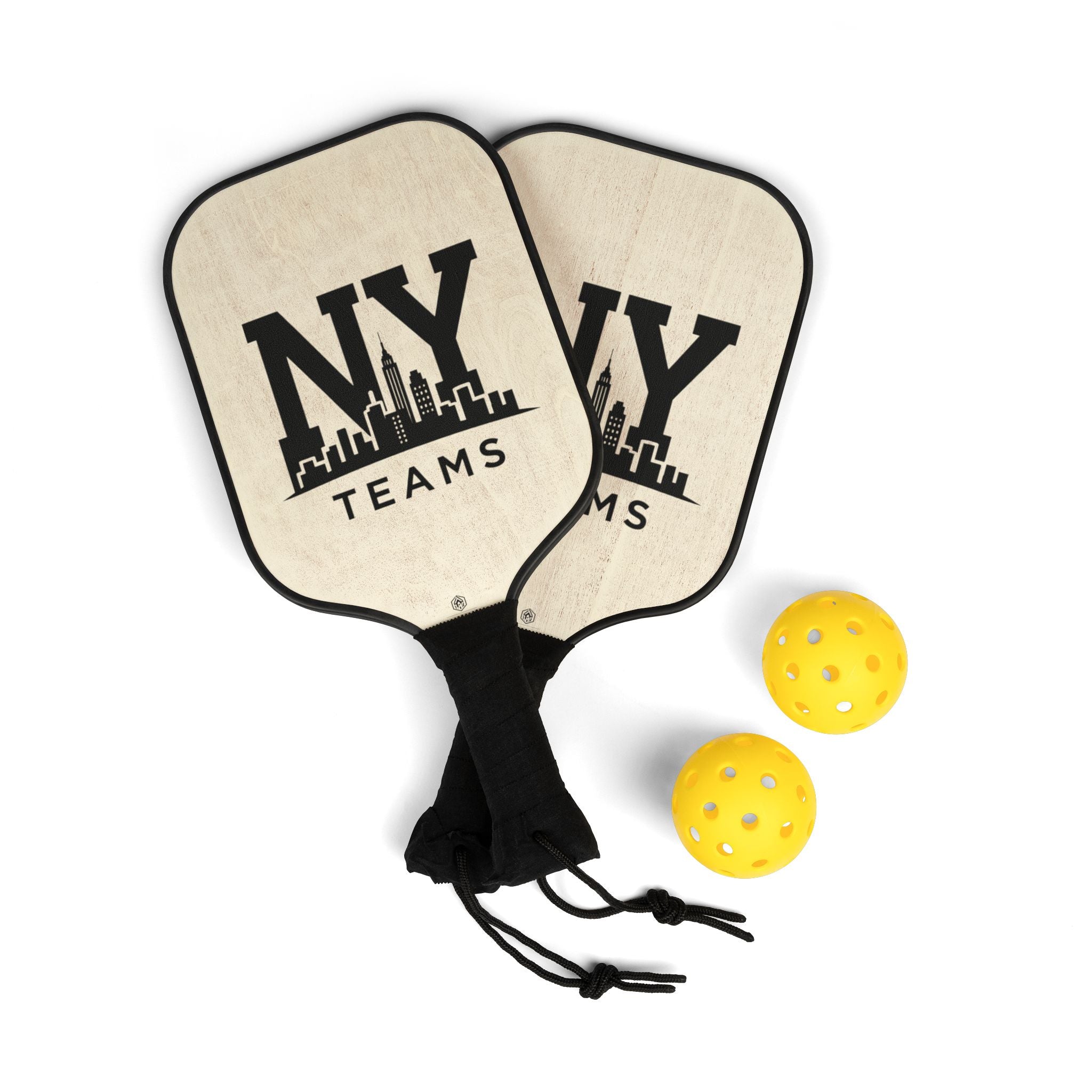 Pickleball Paddle Set — NY Teams Graphic with Balls (2-Pack)