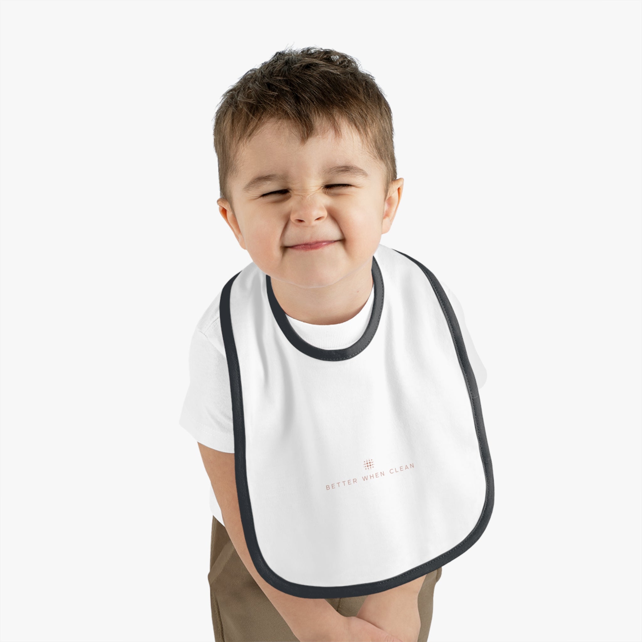 Stylish Baby Bib - "Better When Clean" Contrast Trim