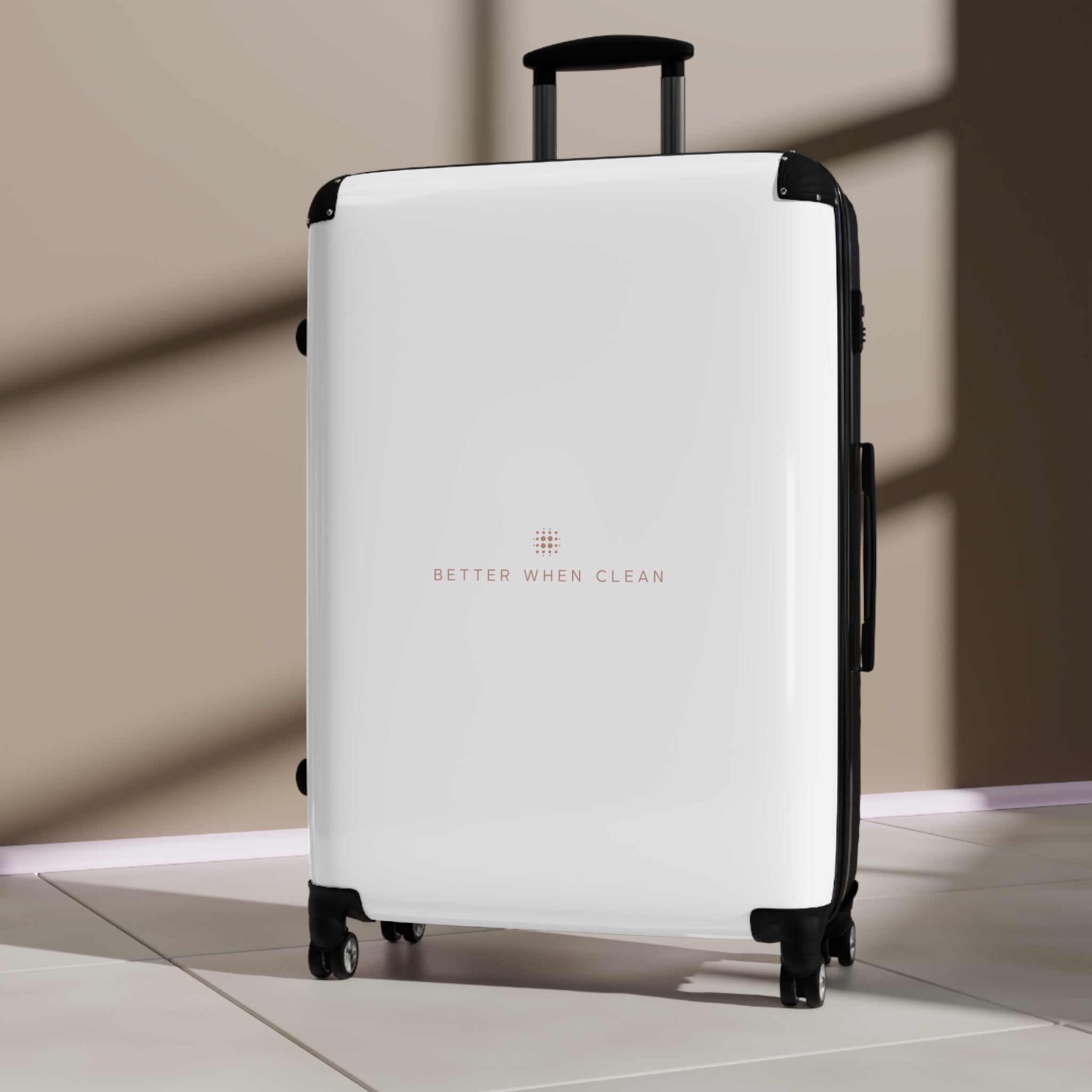 Sleek Travel Suitcase with 'Better When Clean' Design