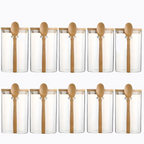 10PCS Glass Jars with Airtight Bamboo Lids & Spoons