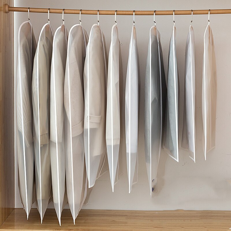 PEVA Clothes Dust Cover Long Dress Suit Coat  Dust Cover Closet Case Garment Storage Bag Clothes Wardrobes Hanging Organizer