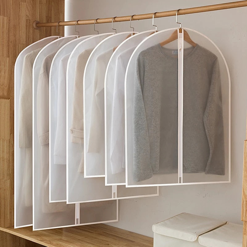 PEVA Clothes Dust Cover Long Dress Suit Coat  Dust Cover Closet Case Garment Storage Bag Clothes Wardrobes Hanging Organizer